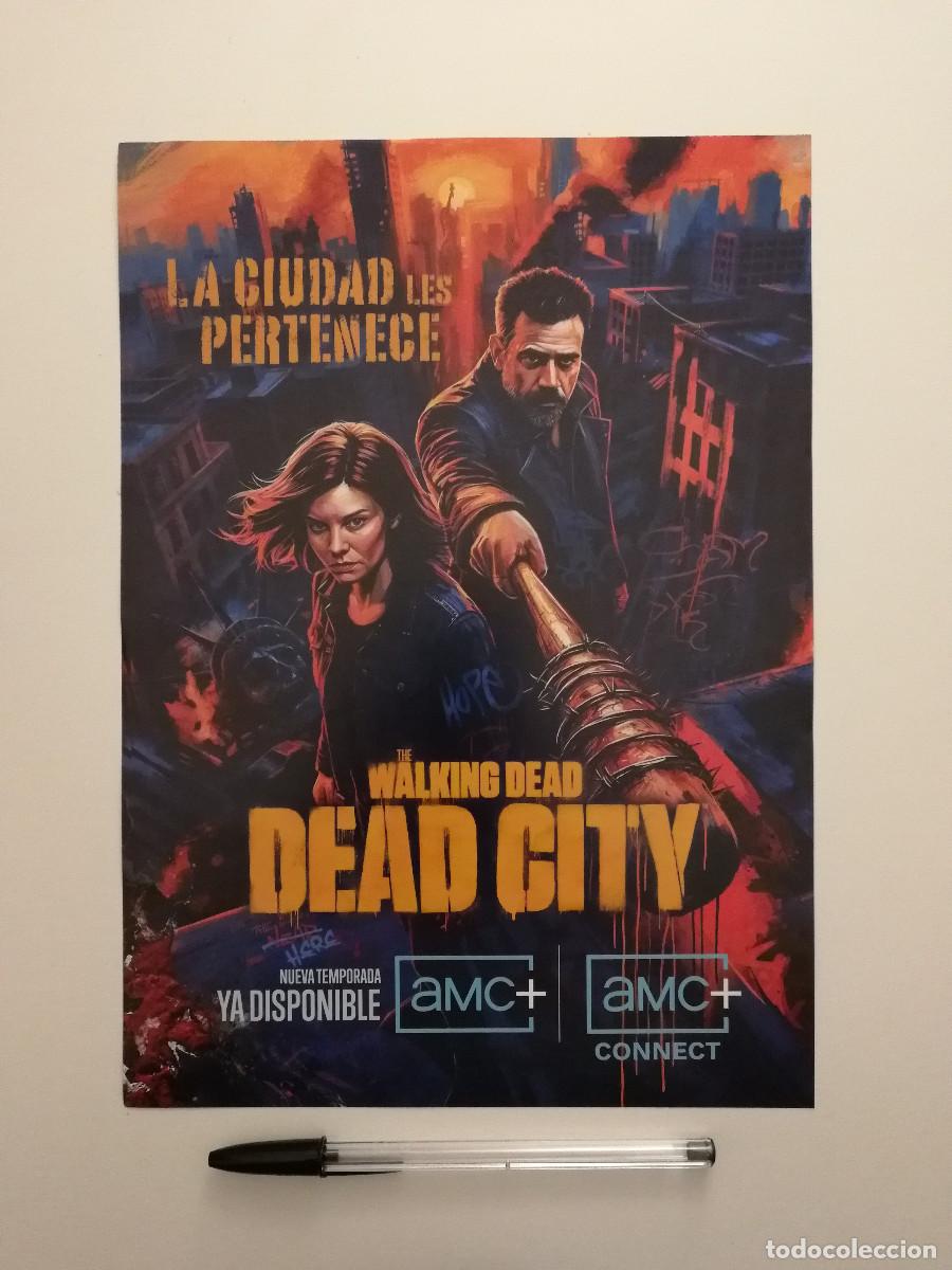 Cine: ANUNCIO ACARTONADO -A4- The Walking Dead Dead City - ZOMBIS TERROR SERIE TV GORE - LAMINA PUBLICIDAD