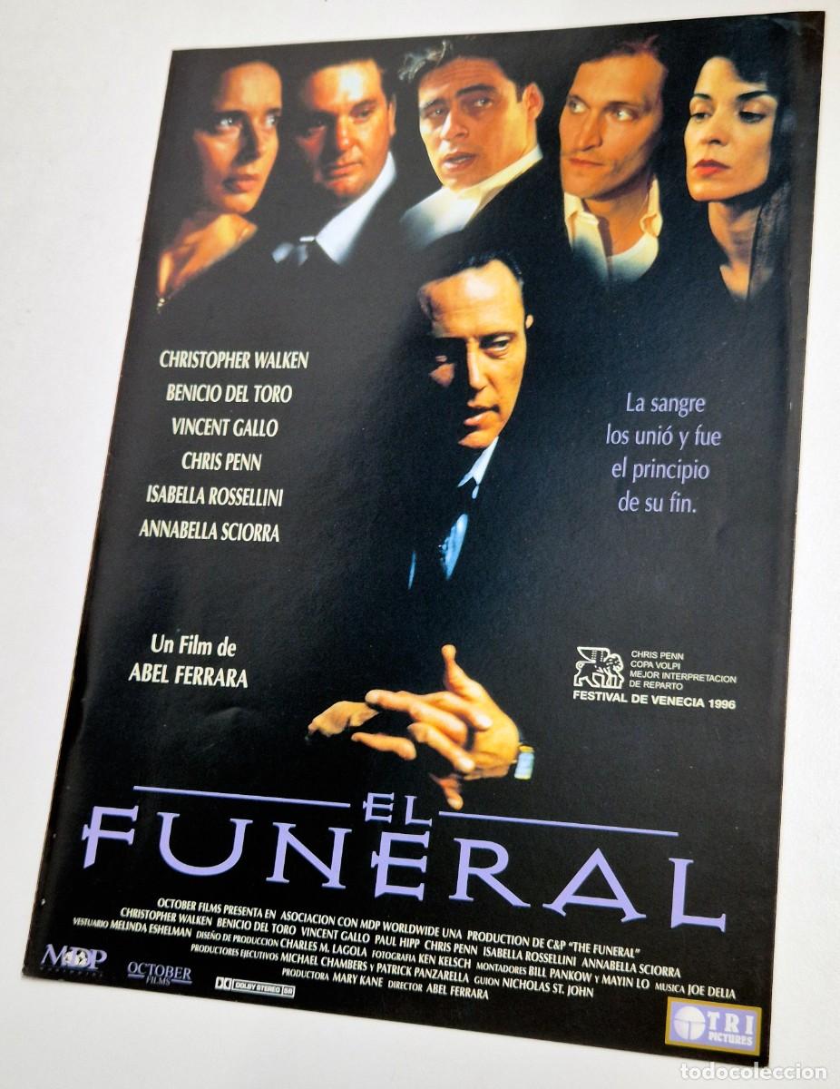 Cine: El funeral - Abel Ferrara. Guia publicitaria desplegable (1996)