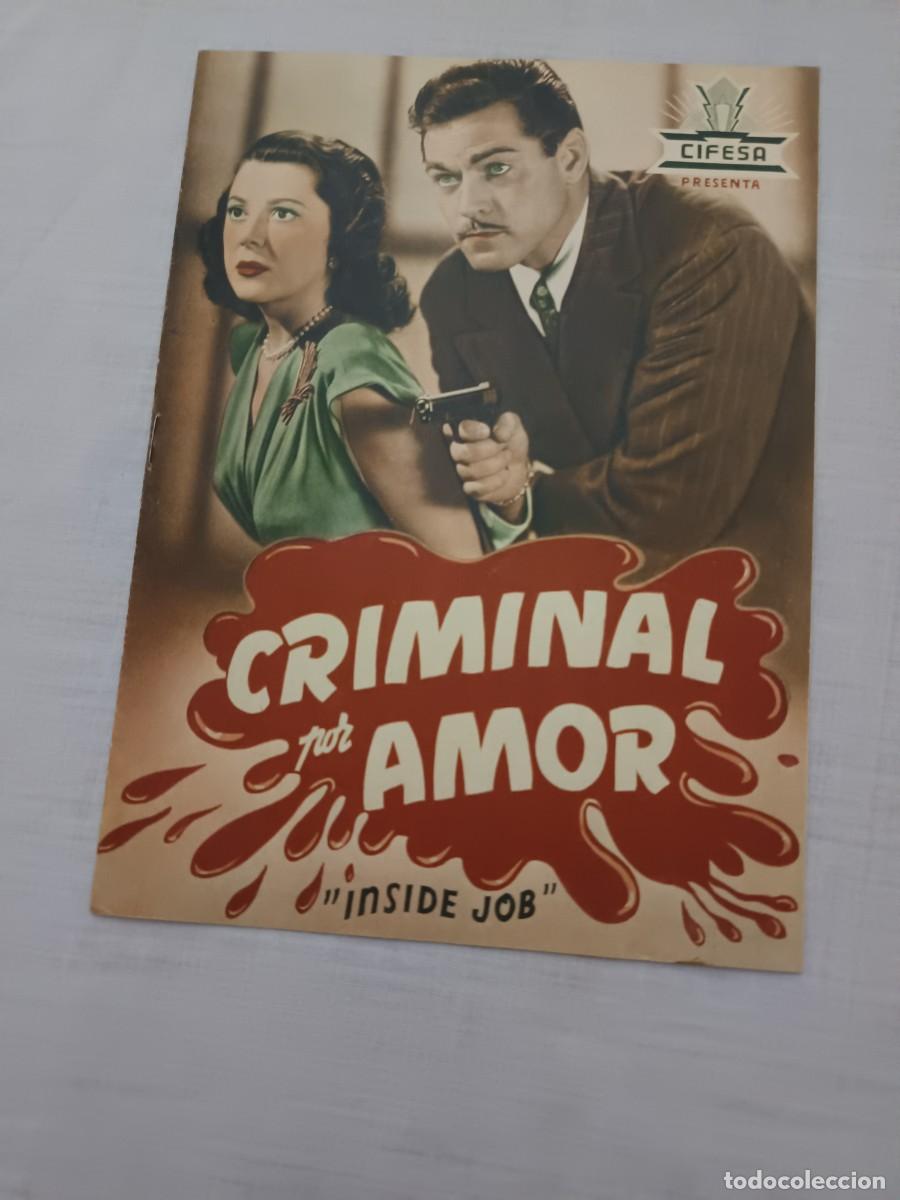 Cine: GUIA DE CINE TIPO LIBRITO 8 PAGINAS CRIMINAL POR AMOR PRESTON FOSTER