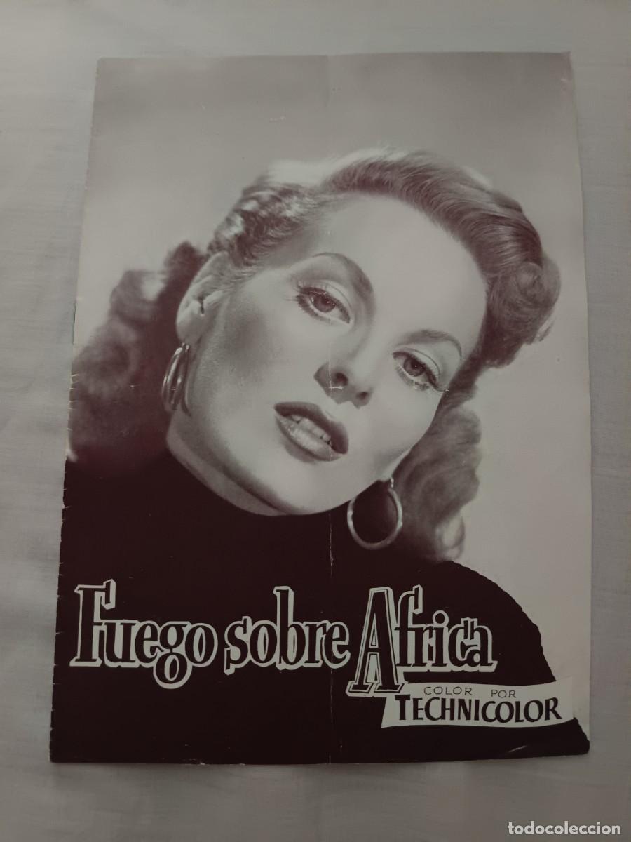 Cine: GUIA DE CINE TIPO LIBRITO 12 PAGINAS FUEGO SOBRE AFRICA MAUREEN O'HARA