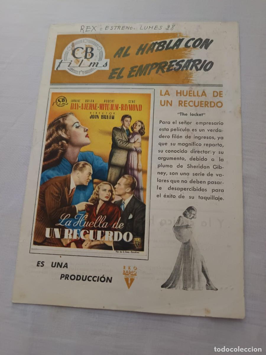 Cine: GUIA DE CINE TIPO LIBRITO 8 PAGINAS LA HUELLA DE UN RECUERDO ROBERT MITCHUM