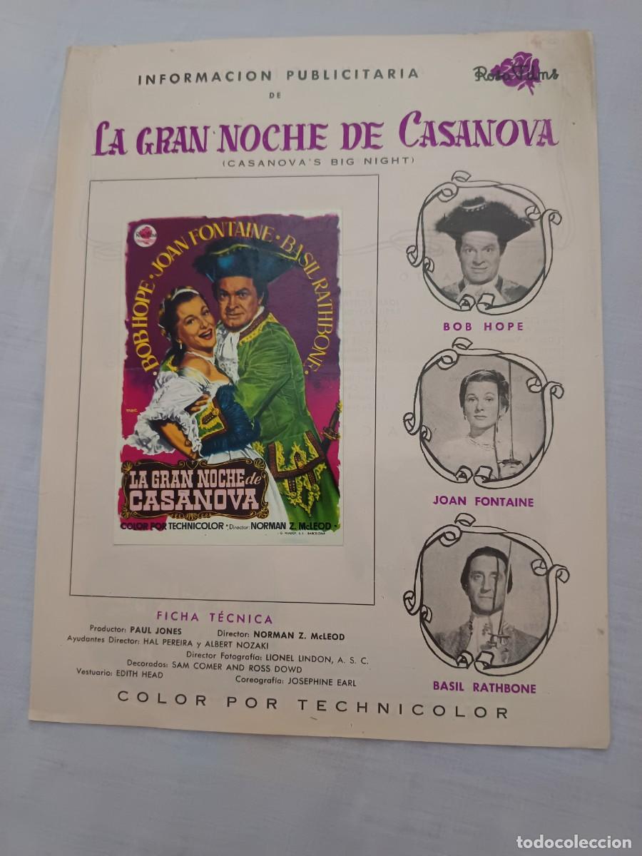 Cine: GUIA DE CINE DOBLE LA GRAN NOCHE DE CASANOVA BOB HOPE