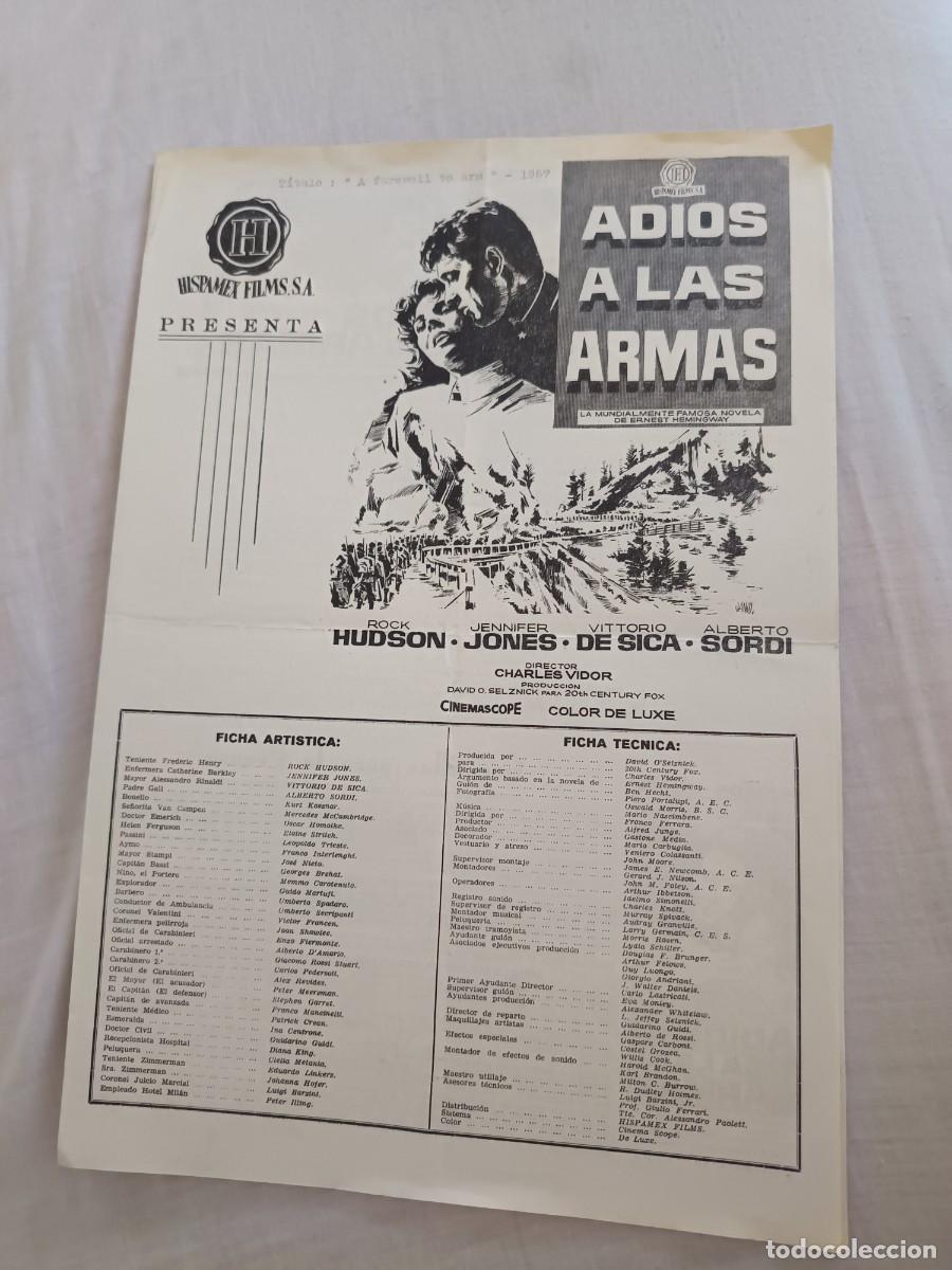 Cine: GUIA DE CINE DOBLE ADIOS A LAS ARMAS ROCK HUDSON