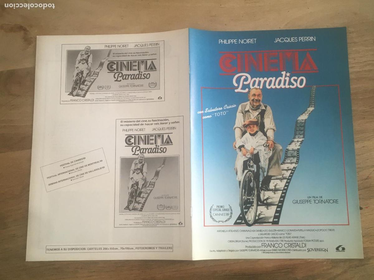 Cine: cinema paradiso giuseppe tornatore guia publicitaria original estreno lauren films