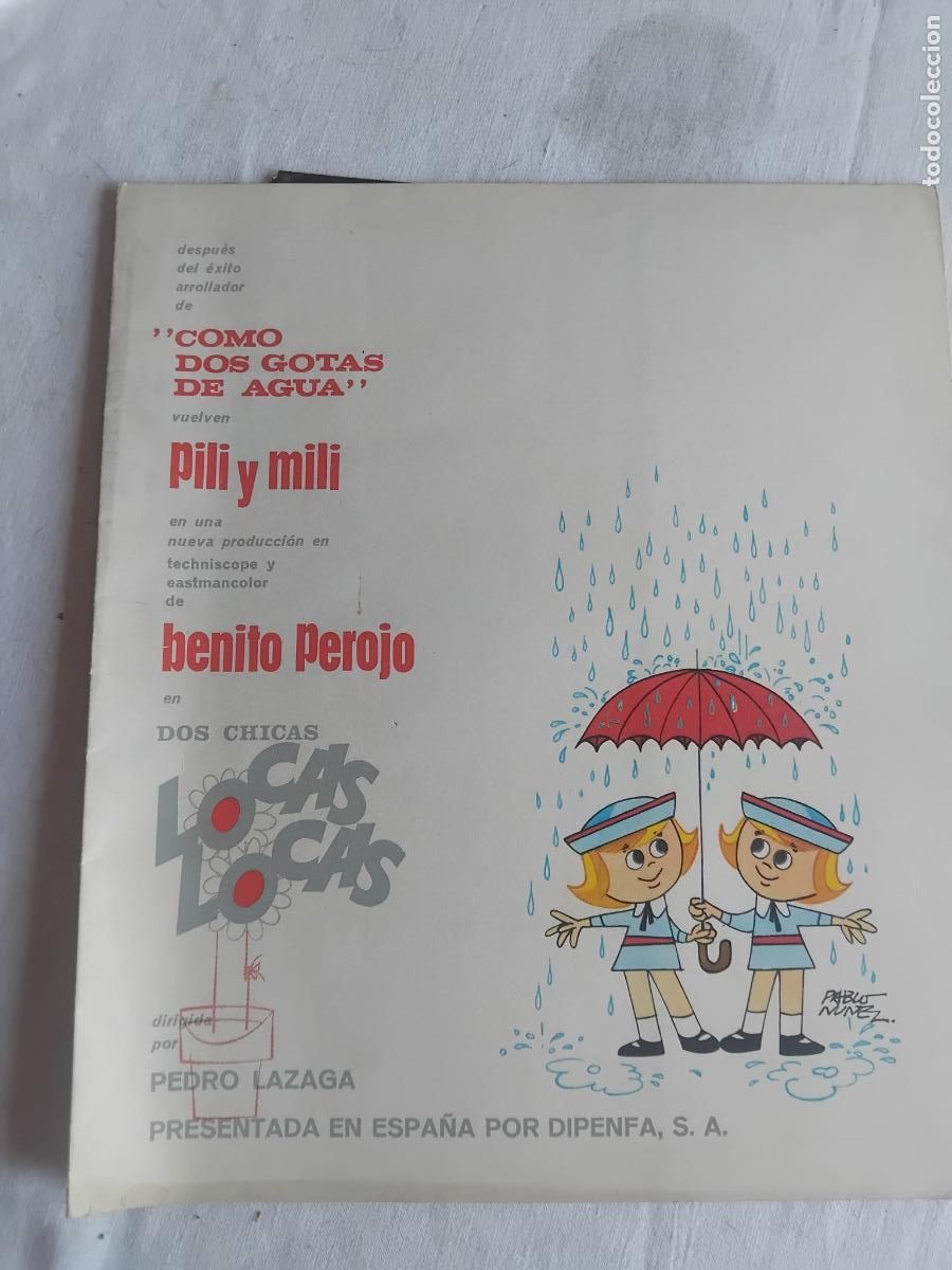 Cine: COMO DOS GOTAS DE AGUA.PILI Y MILI. CON 6 FOTOCROMOS DE LA PELICULA.