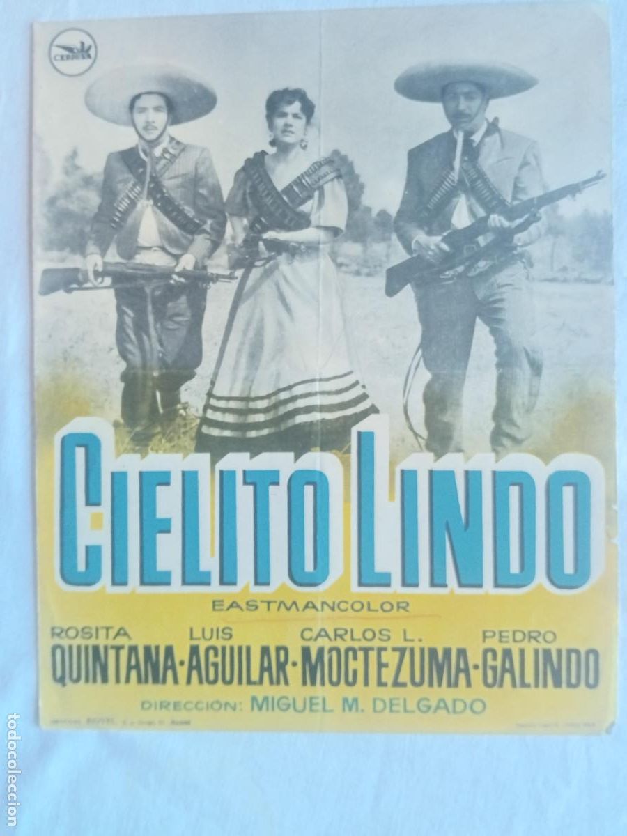 Cine: GUIA PUBLICITARIA DE CINE CIELITO LINDO ROSITA QUINTANA LUIS AGUILAR