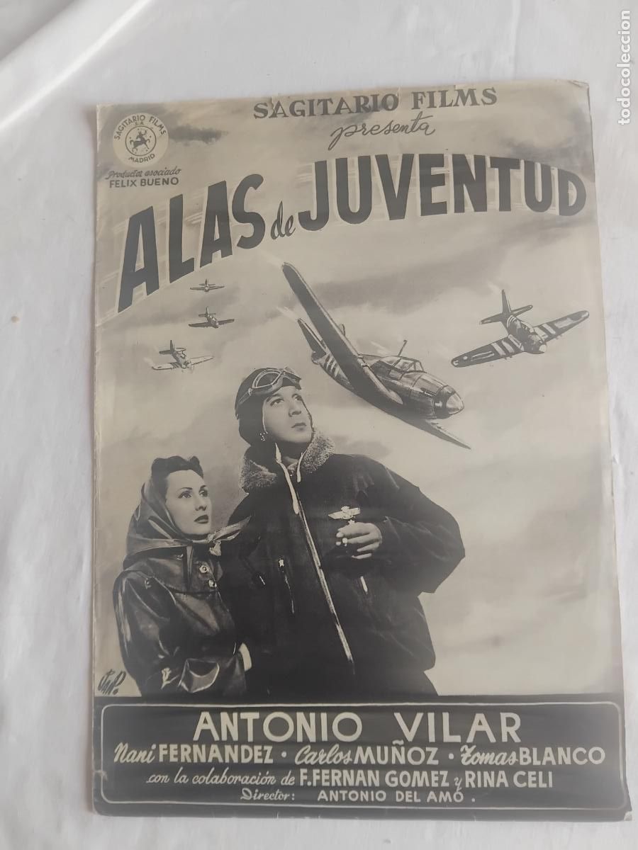 Cine: GUIA PUBLICITARIA DE CINE ALAS DE JUVENTUD. ANTONIO VILAR. NANI FERNANDEZ.