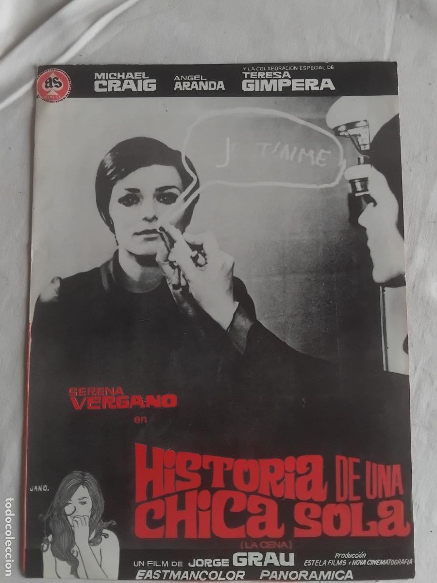 Cine: GUIA DE CINE ORIGINAL HISTORIA DE UNA CHICA SOLA- SERENA VERGANO, TERESA GIMPERA, MICHAEL CRAIG