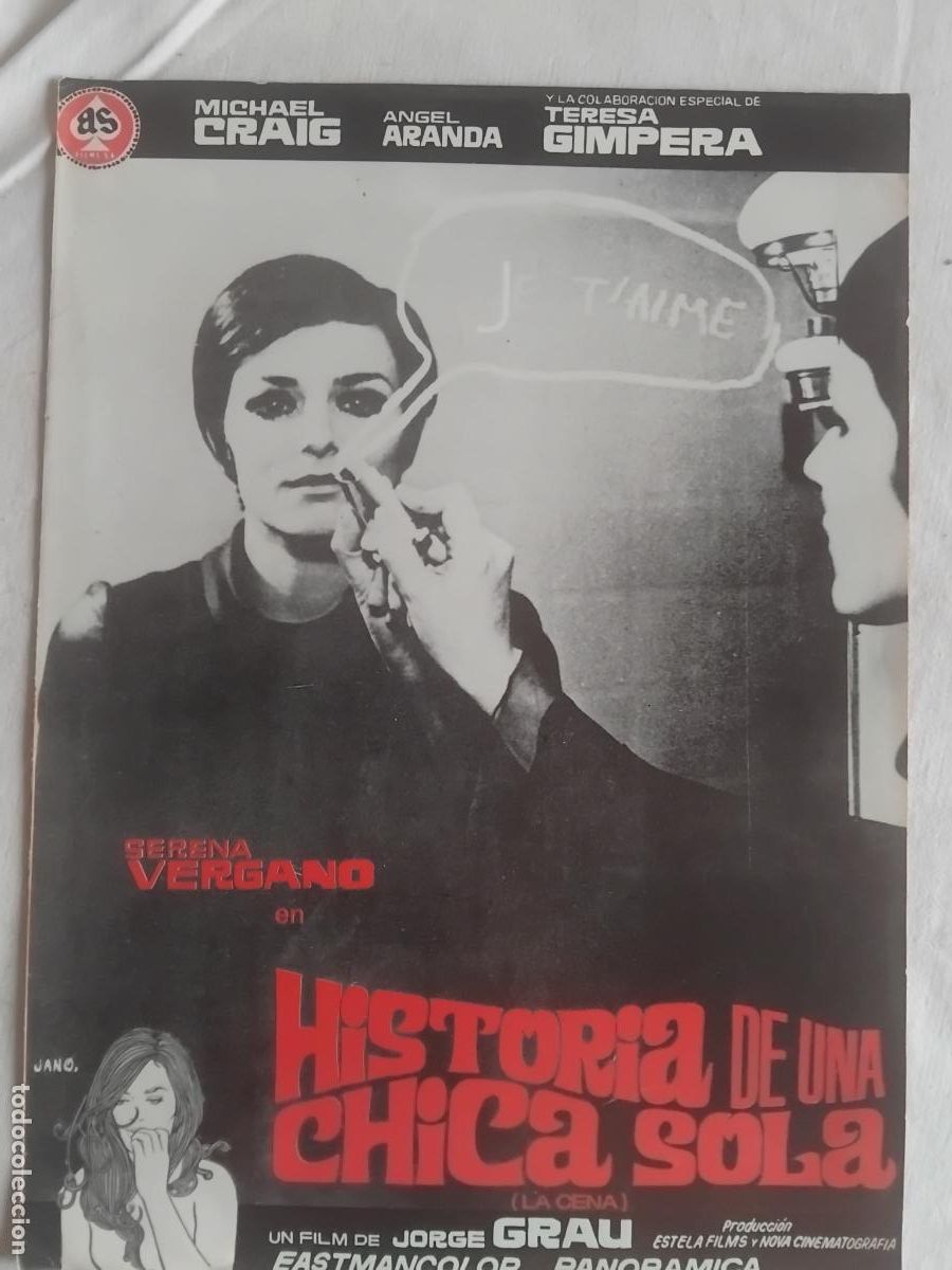 Cine: GUIA DE CINE ORIGINAL HISTORIA DE UNA CHICA SOLA- SERENA VERGANO, TERESA GIMPERA, MICHAEL CRAIG