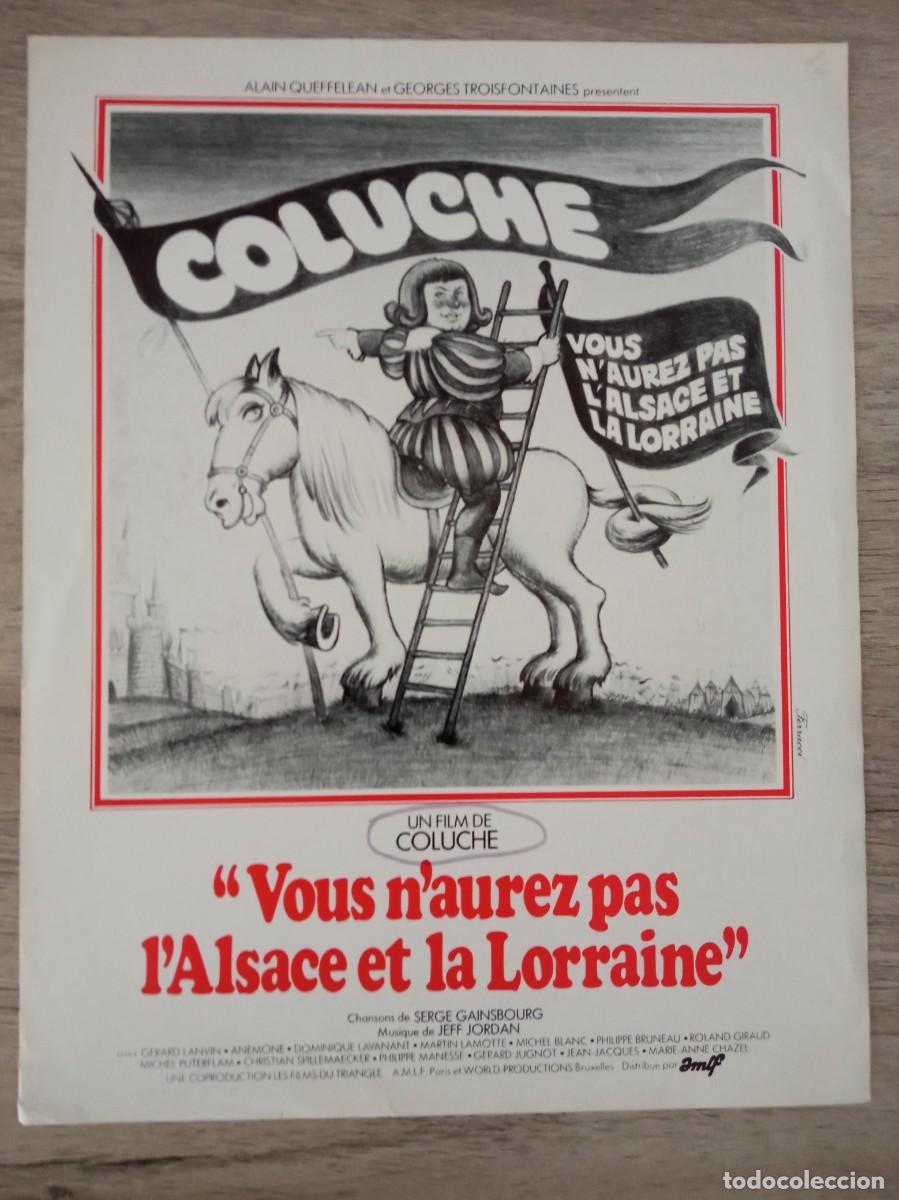Cine: VOUS N`AUREZ PAS L`ALSACE ET LA LORRAINE, COLUCHE, GU&Iacute;A FRANCESA