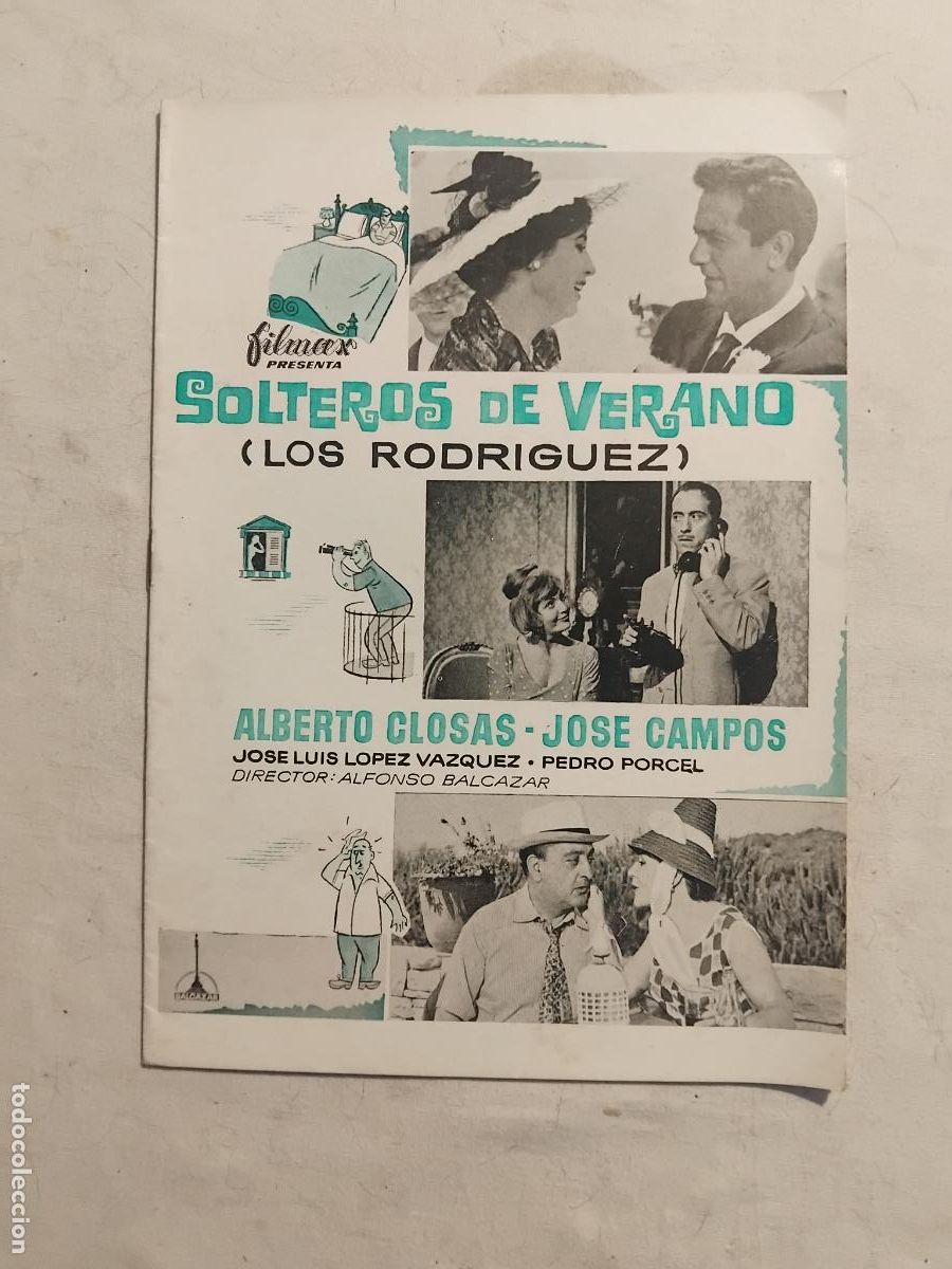 Cine: GUIA DE CINE ORIGINAL SOLTEROS DE VERANO ALBERTO CLOSAS LOPEZ VAZQUEZ . FILMAX.