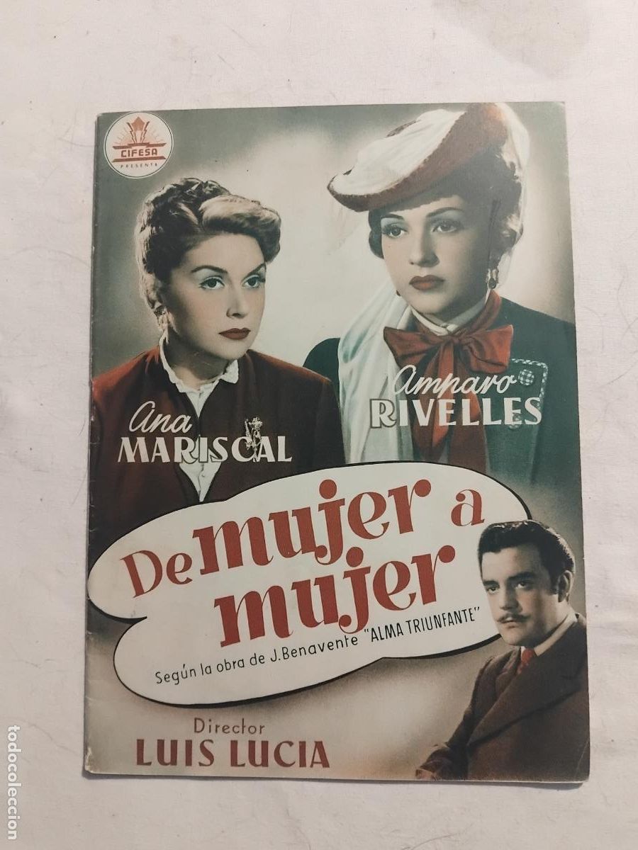 Cine: GUIA DE CINE ORIGINAL DE MUJER A MUJER ANA MARISCAL AMPARO RIVELLES LUIS LUCIA. CIFESA.