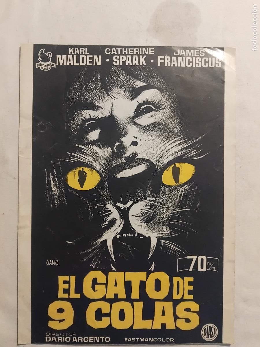 Cine: GUIA DE CINE ORIGINAL EL GATO DE LAS 9 COLAS. DARIO ARGENTO. KARL MALDEN. CATHERINE SPAAK.