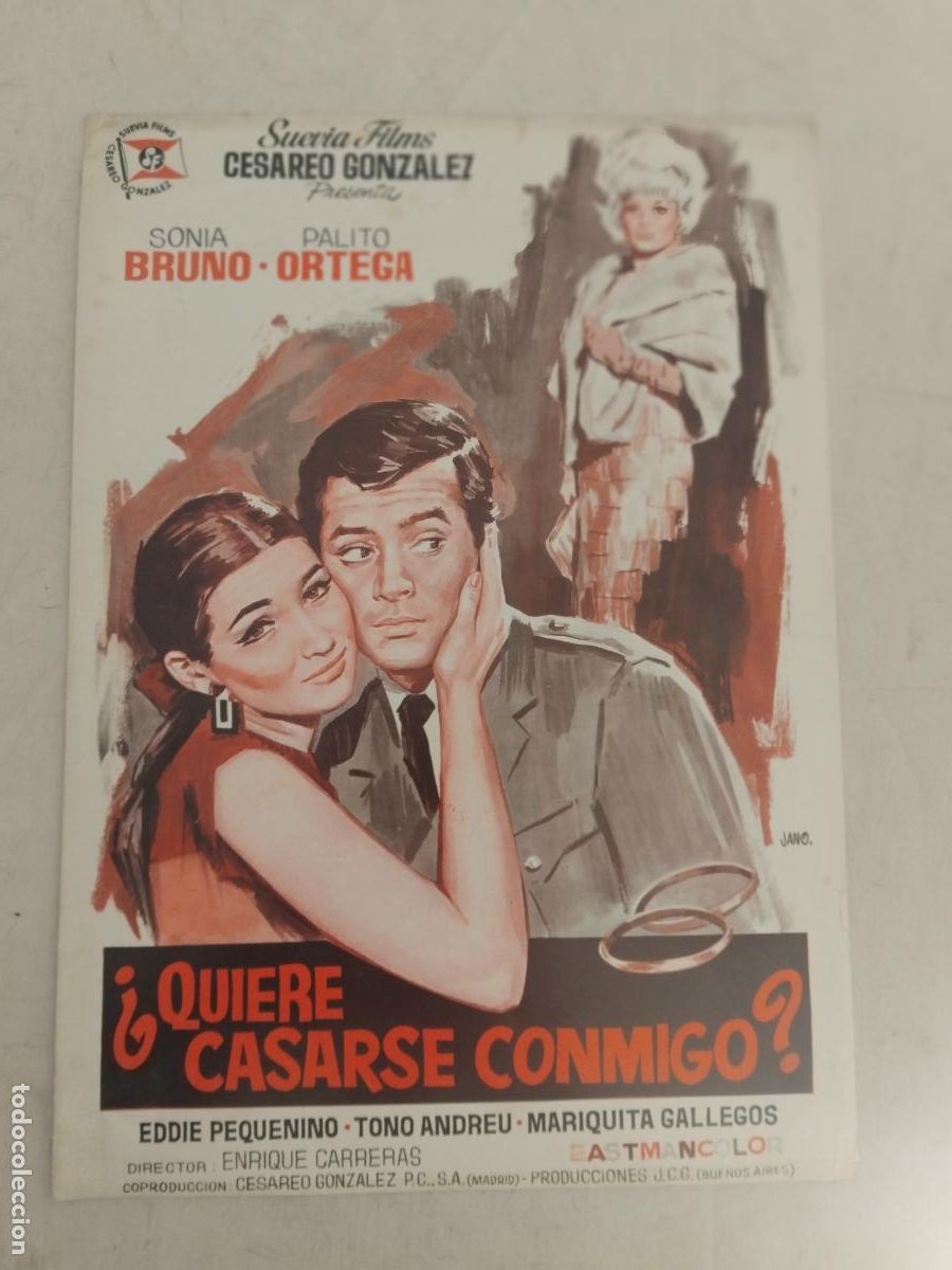Cine: GUIA DE CINE ORIGINAL . QUIERE CASARSE CONMIGO SONIA BRUNO. PALITO ORTEGA.