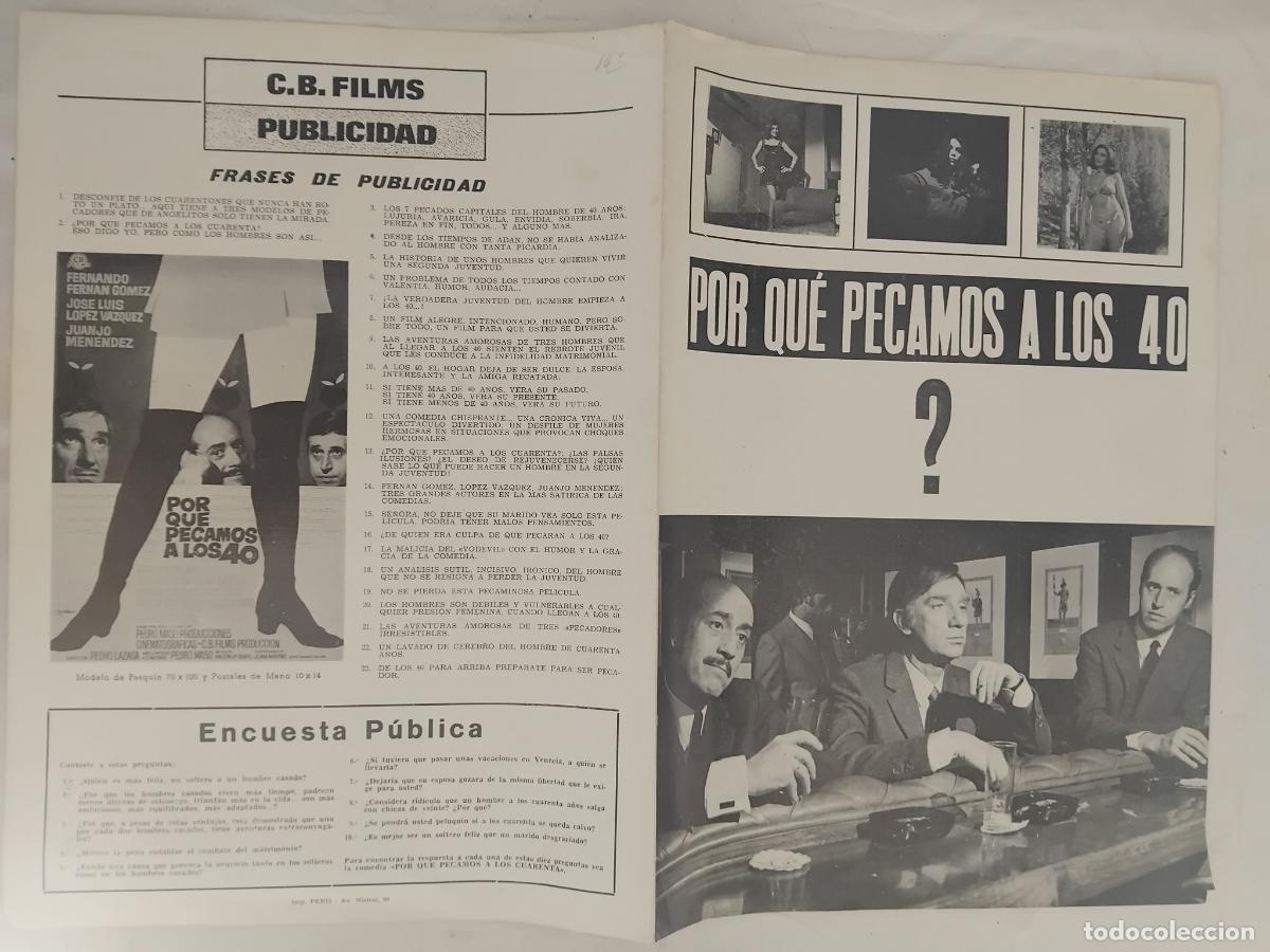 Cine: GUIA DE CINE ORIGINAL POR QUE PECAMOS A LOS CUARENTA. FERNANDO FERNAN GOMEZ. LOPEZ VAZQUEZ.