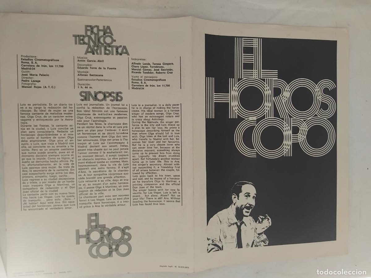 Cine: GUIA DE CINE ORIGINAL EL HOROSCOPO / ALFREDO LANDA / TERESA GIMPERA / TORREBRUNO