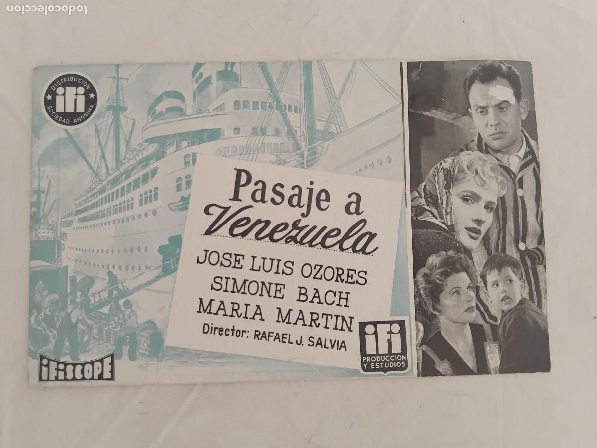 Cine: GUIA DE CINE ORIGINAL. PASAJE A VENEZUELA JOSE LUIS OZORES MARIA MARTIN RAFAEL J. SALVIA
