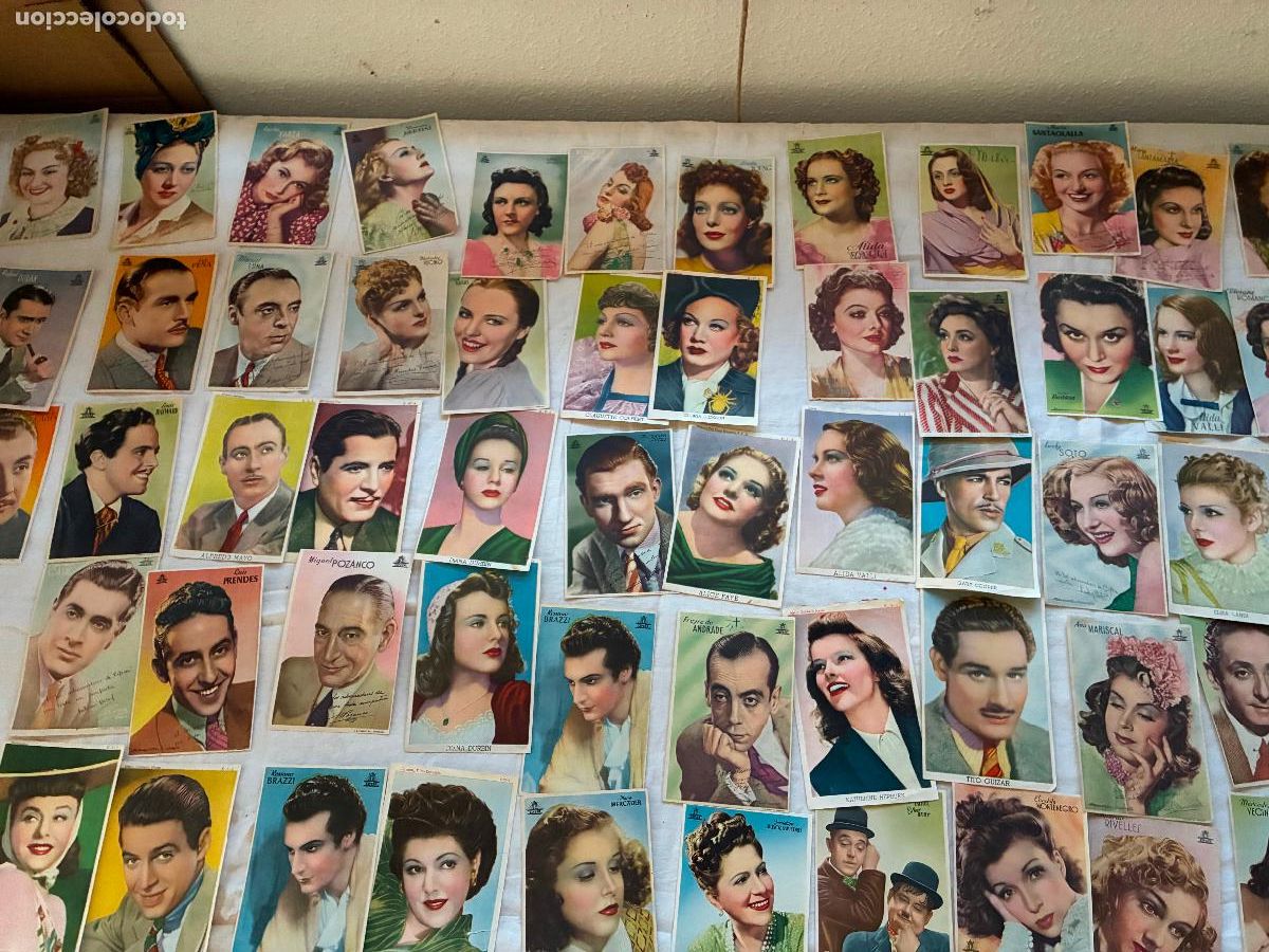 Cine: lote de 65 fichas, cromos de cine estampas actores y actrices ver fotos mide 9 x 13 cm