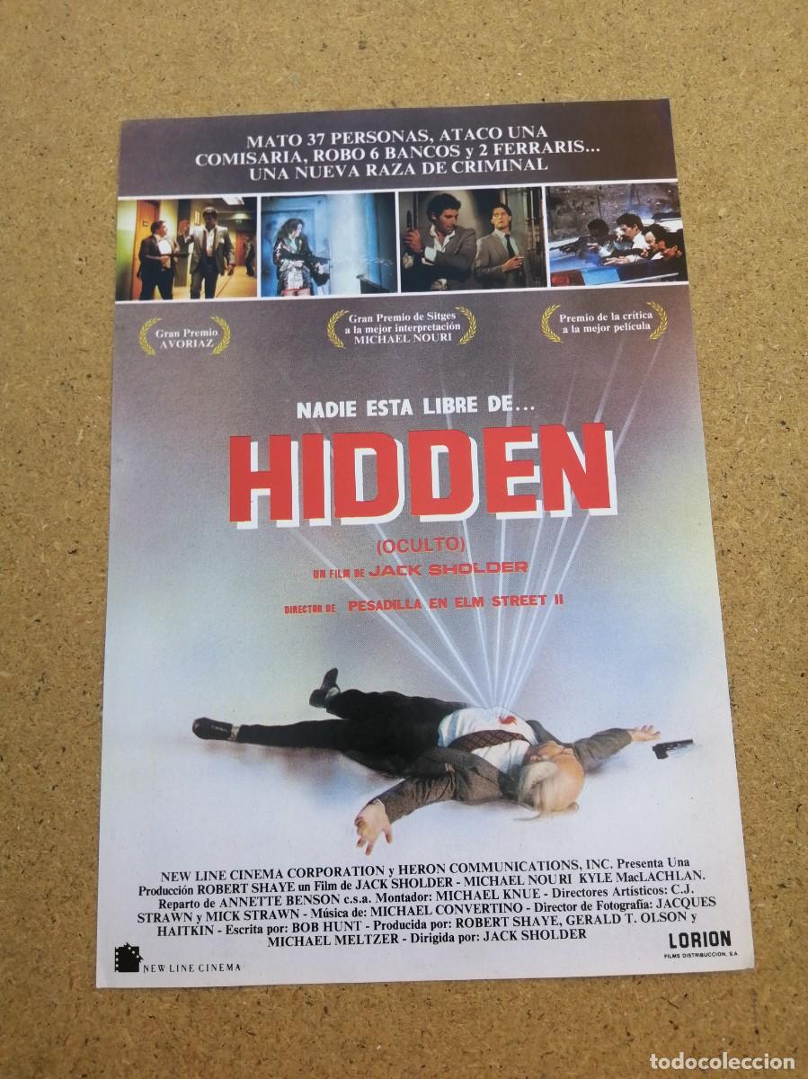Cine: GUIA CINEMATOGRAFICA. HIDDEN, OCULTO (JACK SHOLDER)