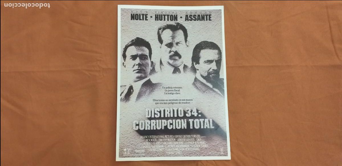 Cine: Guia simple: Distrito 34: Corrupcion total. Timothy Hutton, Armand Assante. Dir. Sidney Lumet