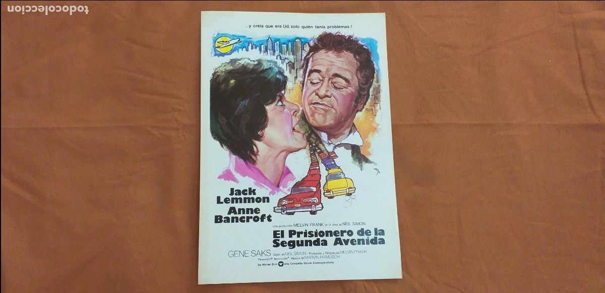 Cine: GUIA SIMPLE: EL PRISIONERO DE LA SEGUNDA AVENIDA. CON: JACK LEMMON, ANNE BANCROFT. A&Ntilde;O 1975