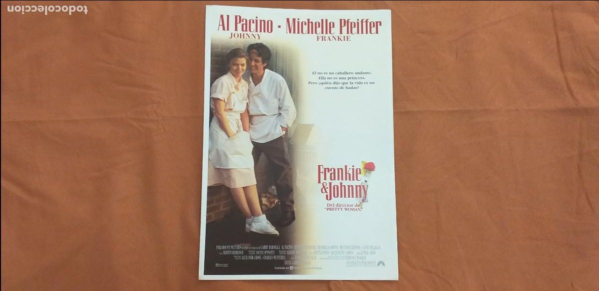 Cine: GUIA PUBLICITARIA doble: FRANKIE & JOHNNY. Con: Al Pacino, Michelle Pfeiffer. Dir: Garry Marshall.