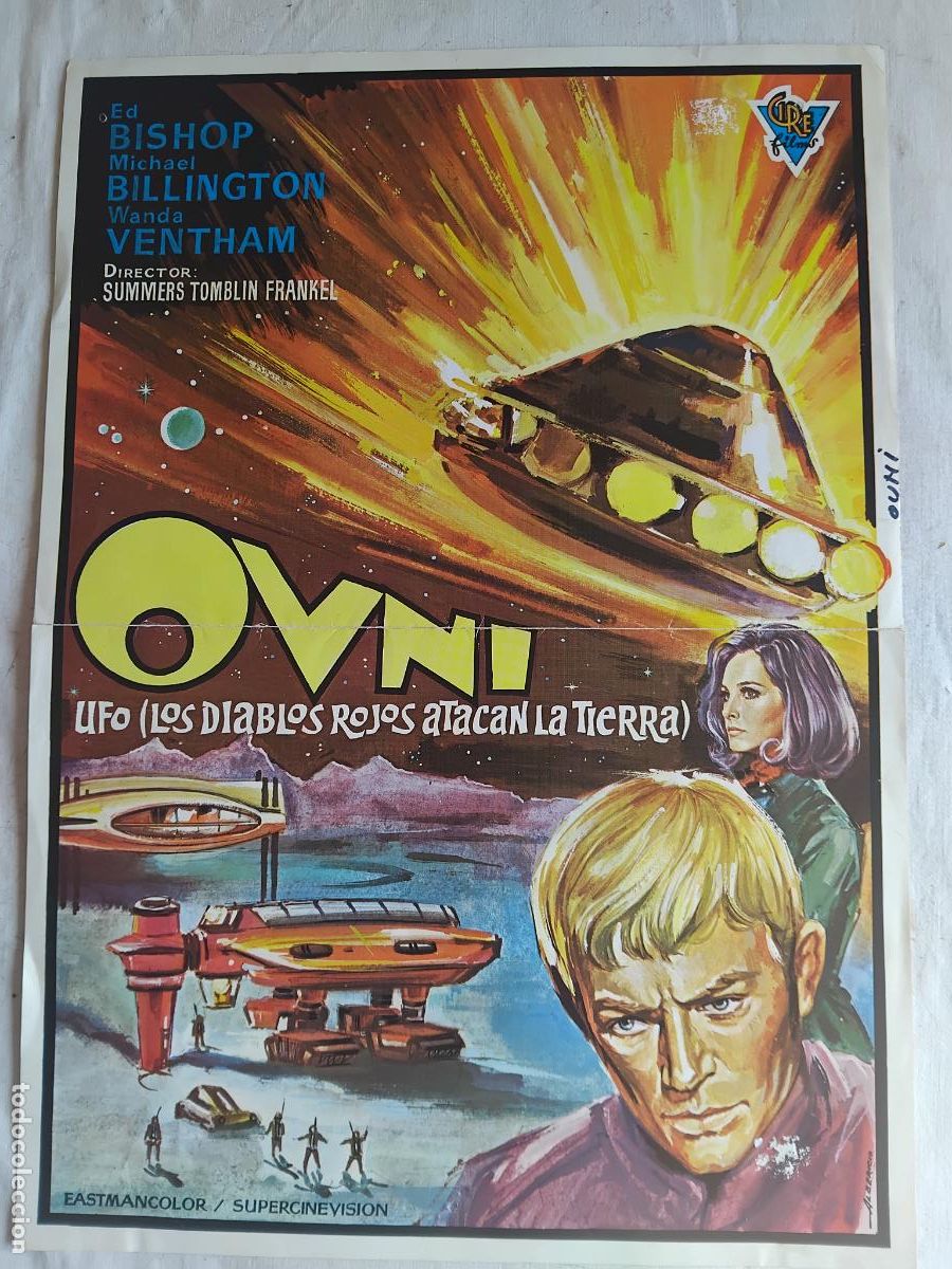 Cine: CARTEL GUIA DE CINE ORIGINAL OVNI UFO LOS DIABLOS ROJOS ATACAN LA TIERRA