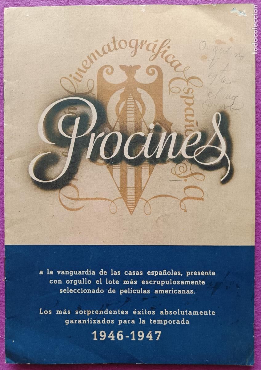 Cinema: GUIA PUBLICITARIA CINE CINEMATOGRAFICA PROCINES 1946 1947 G2120