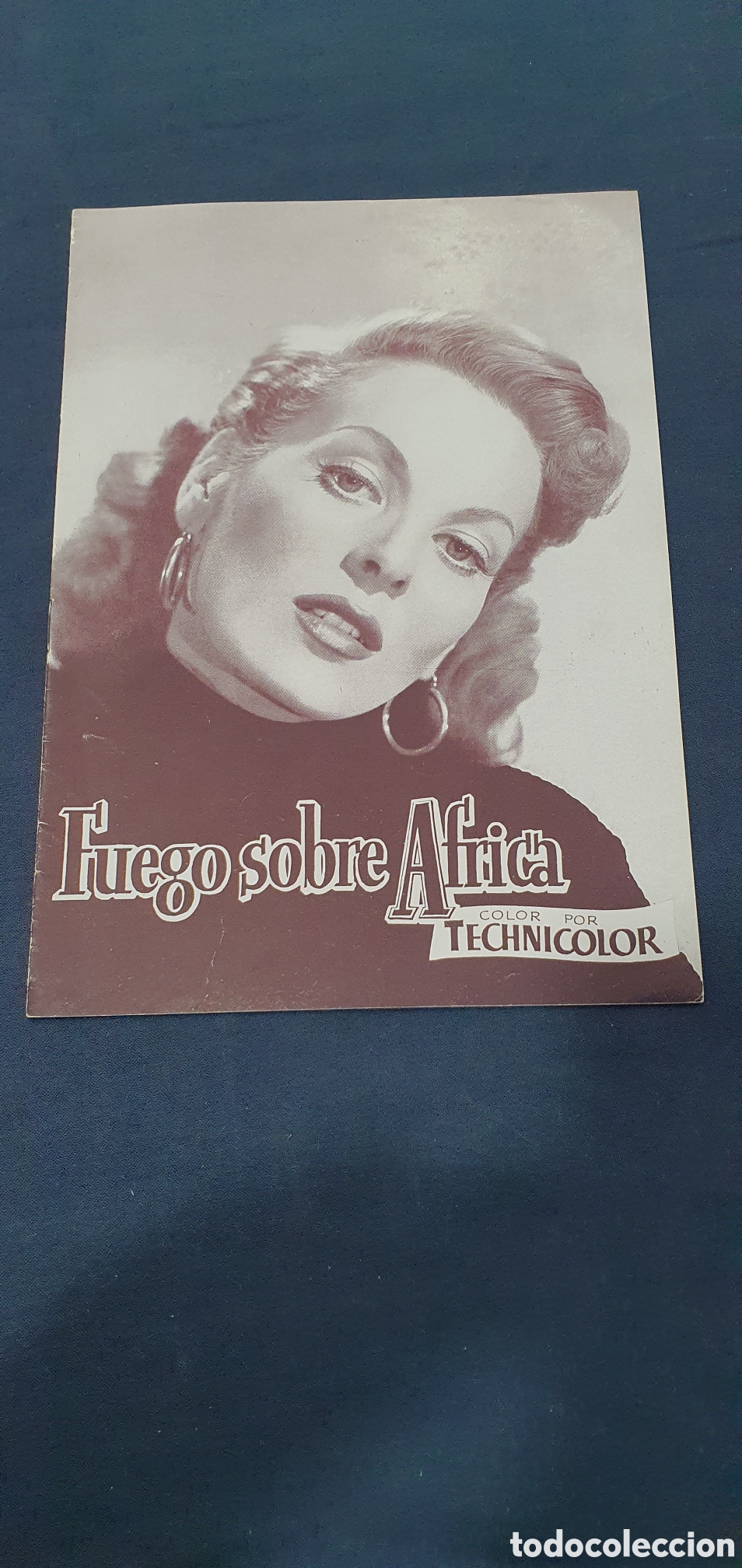 Cinema: Librillo programa guia cine. Fuego sobre &Aacute;frica. (L137)