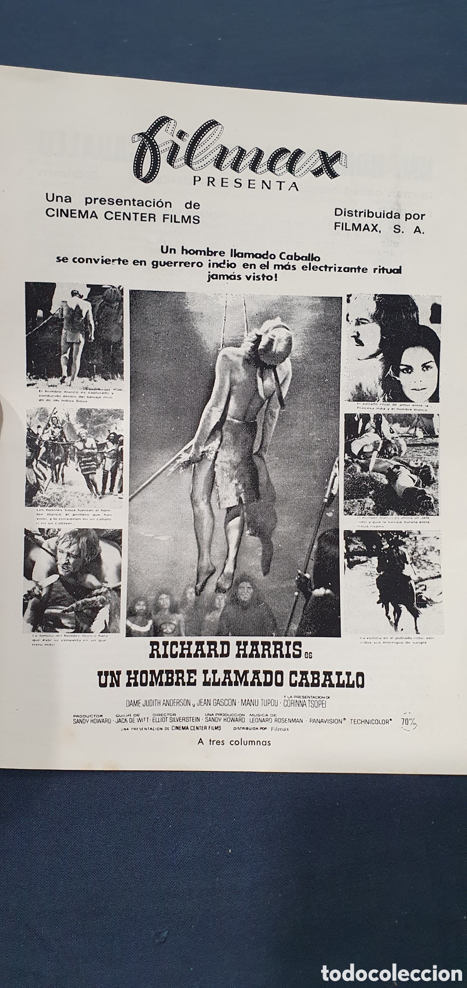 Cinema: Librillo programa guia cine. Un hombre llamado caballo. (L137)