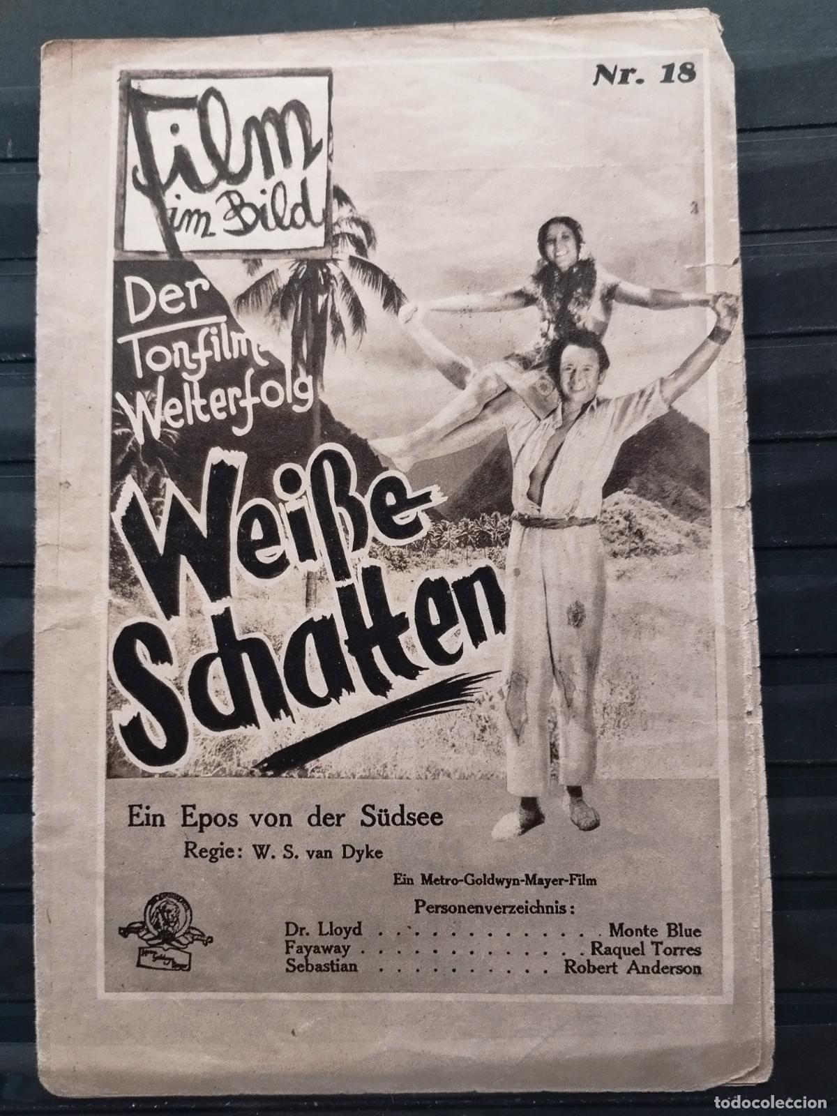 Cin&eacute;ma: FAC GUIA PUBLICITARIA ALEMANA DE PELICULA. &rdquo;WEIBE SCHATTEN&rdquo;. TIPO LIBRITO 4 HOJAS