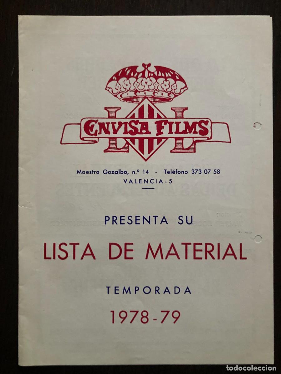 Cine: ENVISA FILMS - LISTA DE MATERIAL 1978 - 79