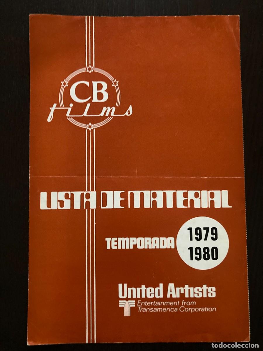 Cine: CB FILMS - LISTA DE MATERIAL TEMPORADA 1979 1980