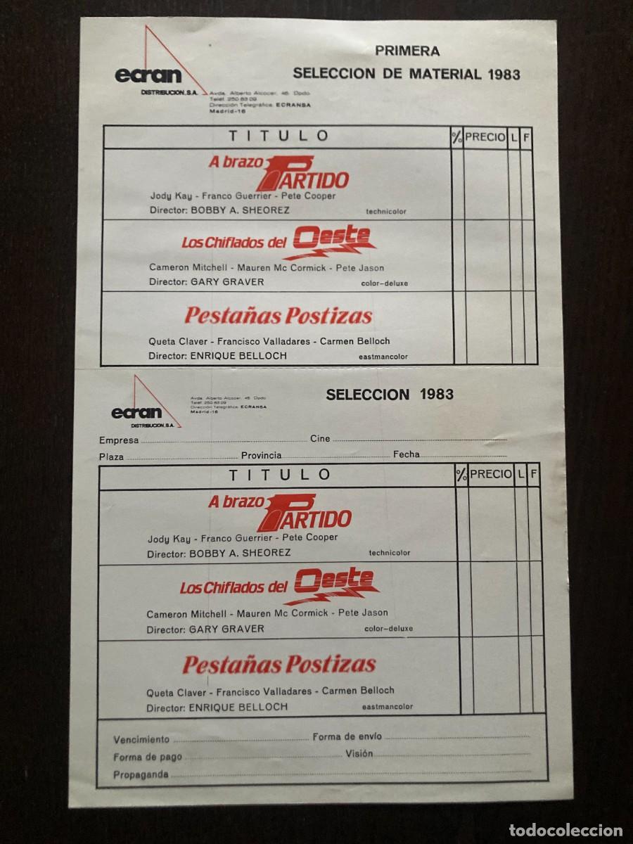 Cine: ECRAN DISTRIBUCION - PRIMERA SELECCION DE MATERIAL 1983