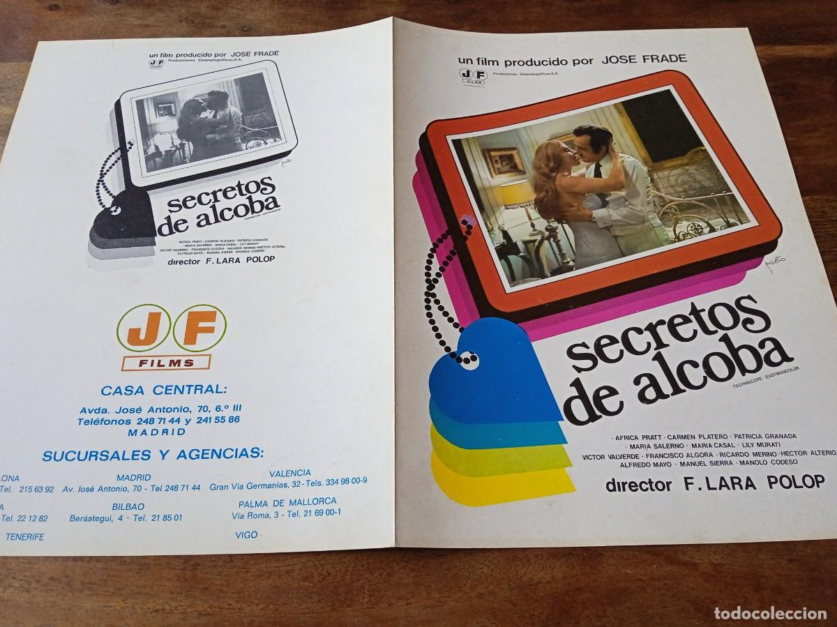 Cine: Secretos de alcoba - Africa Pratt, Carmen Platero, Paco Algora - Guia original JF Films 1977