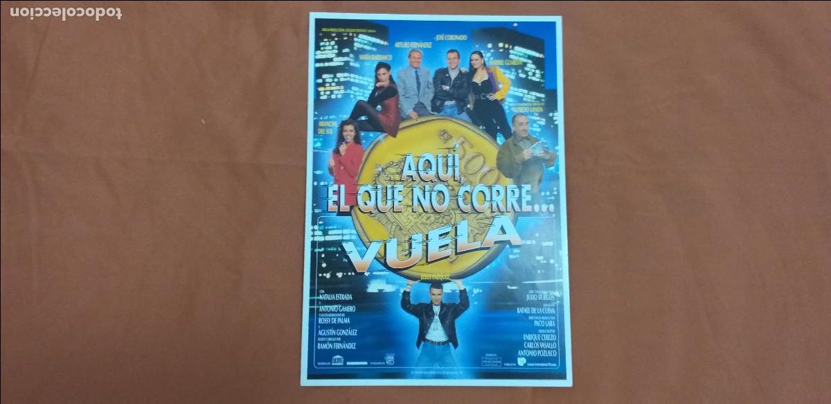Cine: Guia Publicitaria doble: Aqui el que no corre vuela. Alfredo Landa, Arturo Fernandez
