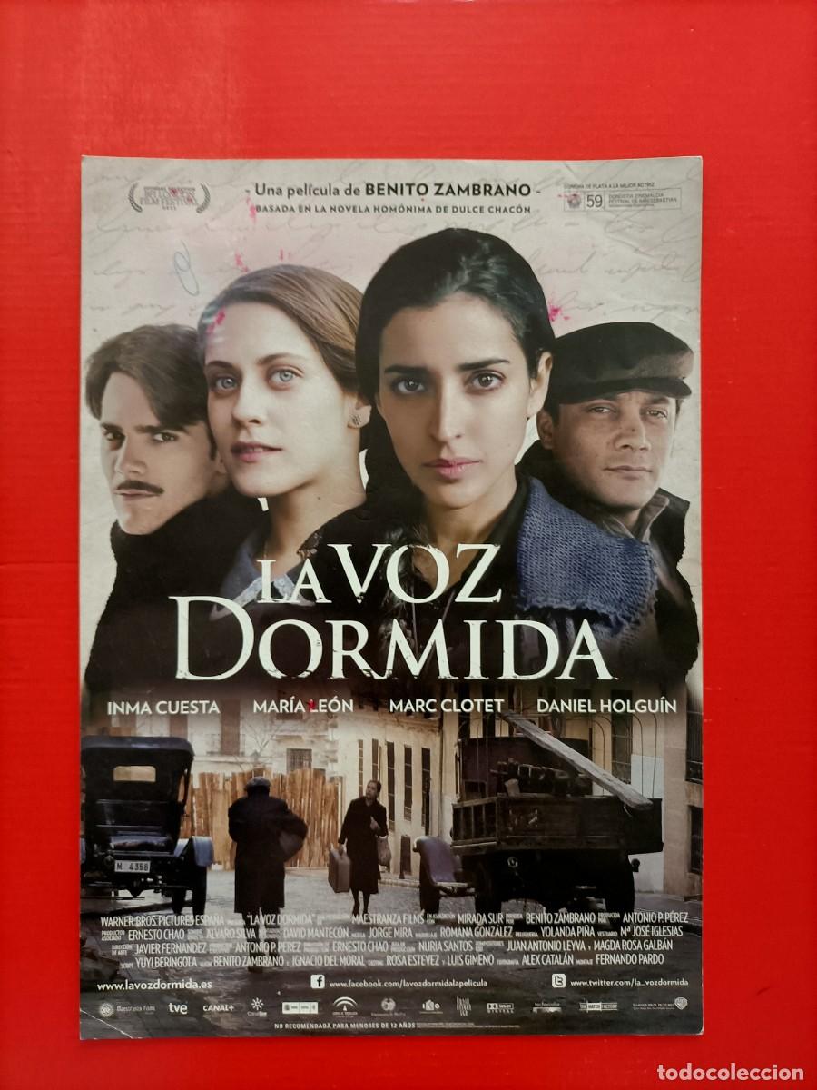 Cine: CARTEL Y FICHA DE 1 P&Aacute;GINA A DOBLE CARA PEL&Iacute;CULA. LA VOZ DORMIDA