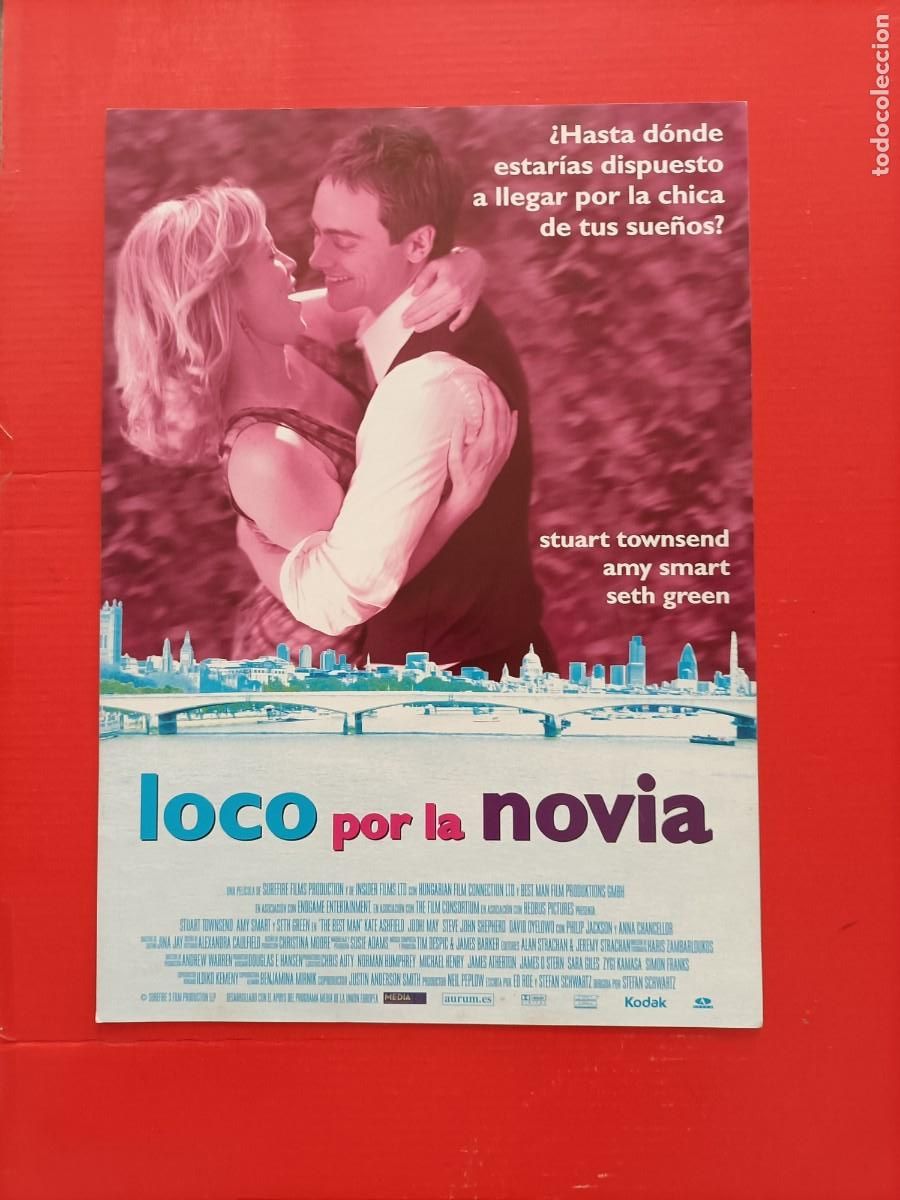 Cine: CARTEL Y FICHA 1 P&Aacute;GINA A DOBLE CARA PEL&Iacute;CULA. LOCO POR LA NOVIA.