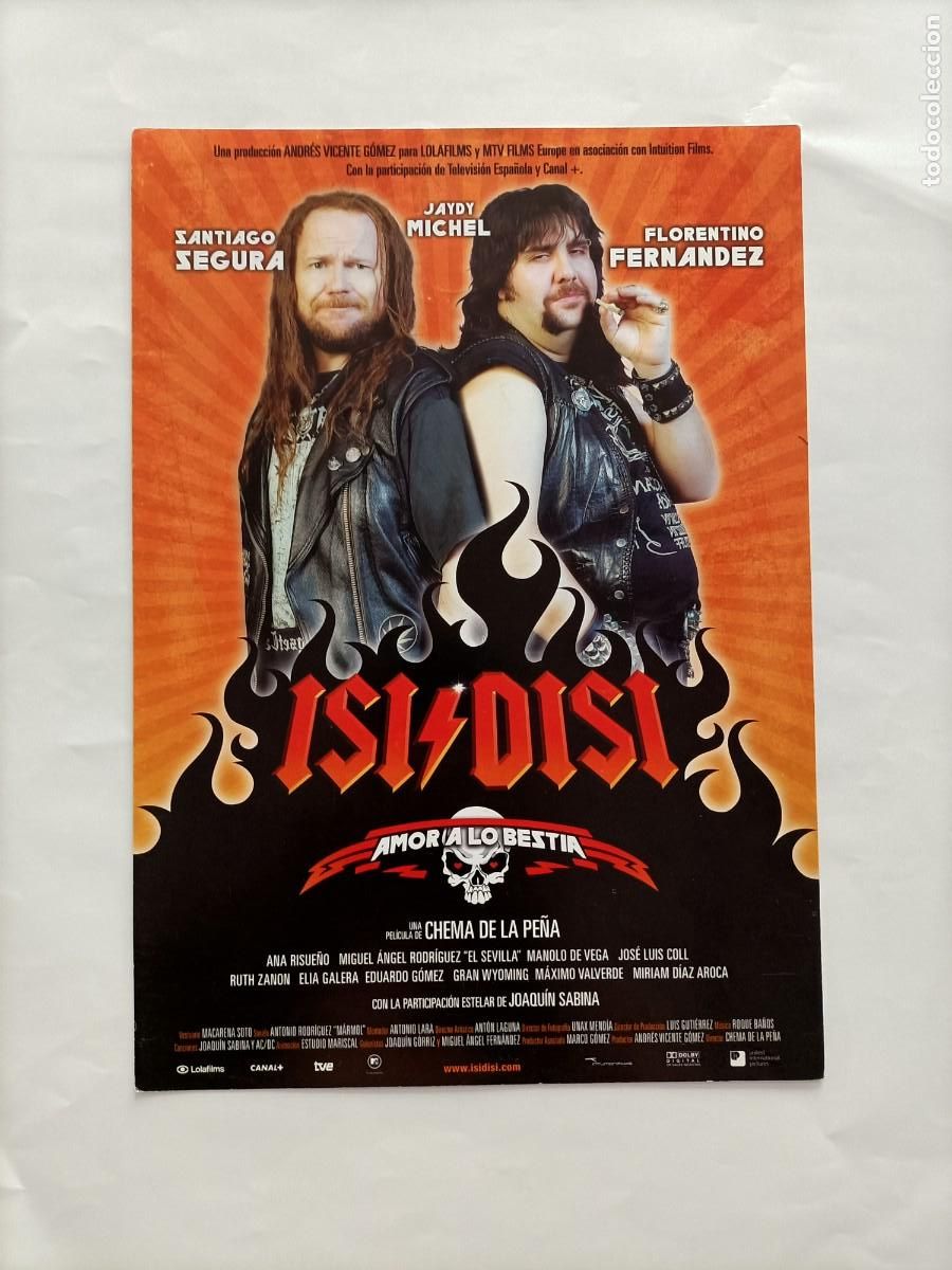 Cine: CARTEL Y FICHA 1 P&Aacute;GINA A DOBLE CARA PEL&Iacute;CULA. ISI DISI. SANTIAGO SEGURA.