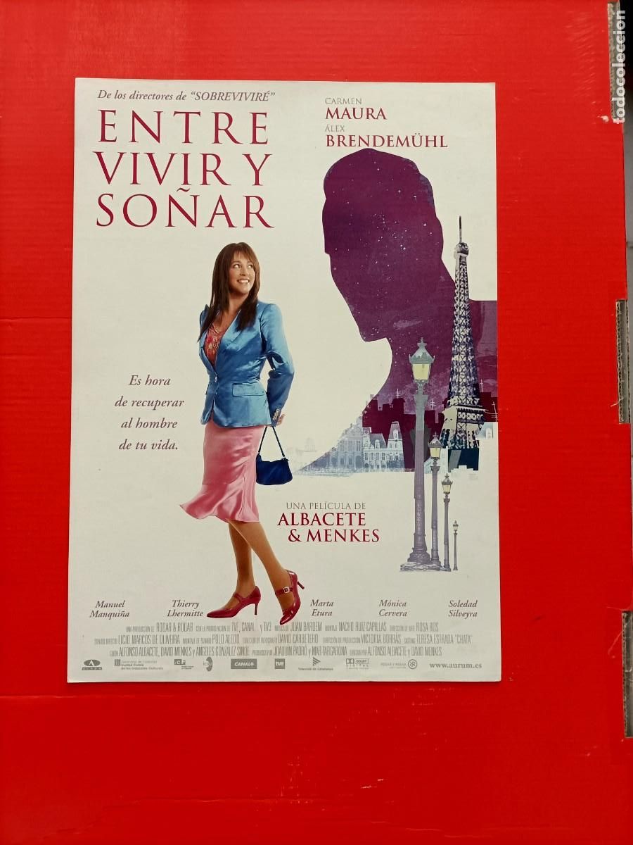 Cine: CARTEL Y FICHA 1 P&Aacute;GINA A DOBLE CARA PEL&Iacute;CULA. ENTRE VIVIR Y SO&Ntilde;AR, CARMEN MAURA..