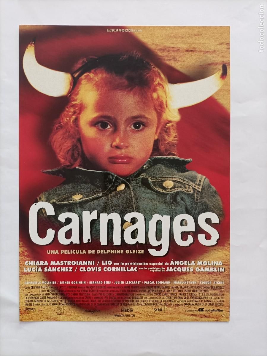 Cine: CARTEL Y FICHA 1 P&Aacute;GINA A DOBLE CARA PEL&Iacute;CULA. CARNAGES. CHIARA MASTROIANNI.