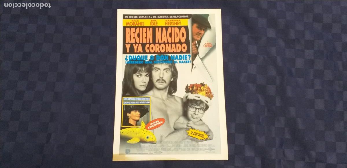 Cine: Guia doble: RECIEN NACIDO Y YA CORONADO. CON: RICK MORANIS, ERIC IDLE.