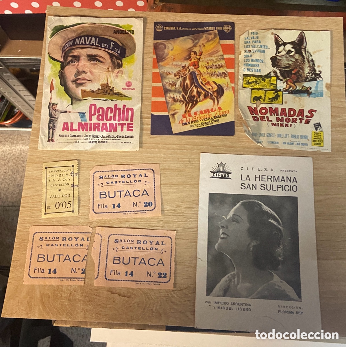 Cine: Lote Ef&iacute;mera Cine Castell&oacute;n &ndash; Prospectos, Entradas Sal&oacute;n Royal, Rialto y Cifesa