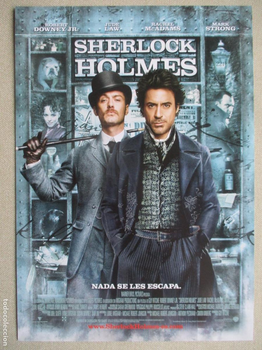 Cine: SHERLOCK HOLMES. GUIA ORIGINAL ESTRENO. PEDIDO MINIMO EN GUIAS 10 EUROS.