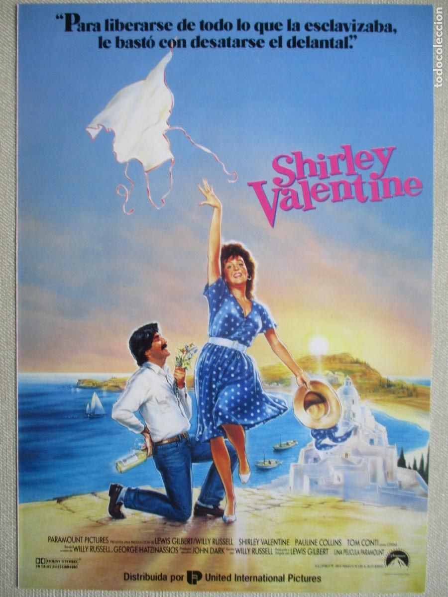 Cine: SHIRLEY VALENTINE. GUIA ORIGINAL ESTRENO. PEDIDO MINIMO EN GUIAS 10 EUROS.
