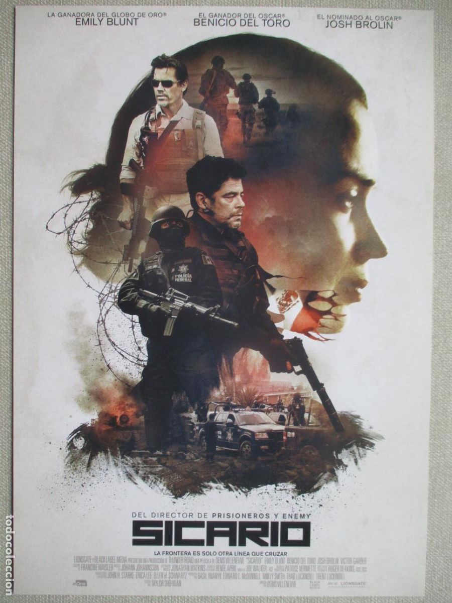 Cine: SICARIO. GUIA ORIGINAL ESTRENO. PEDIDO MINIMO EN GUIAS 10 EUROS.