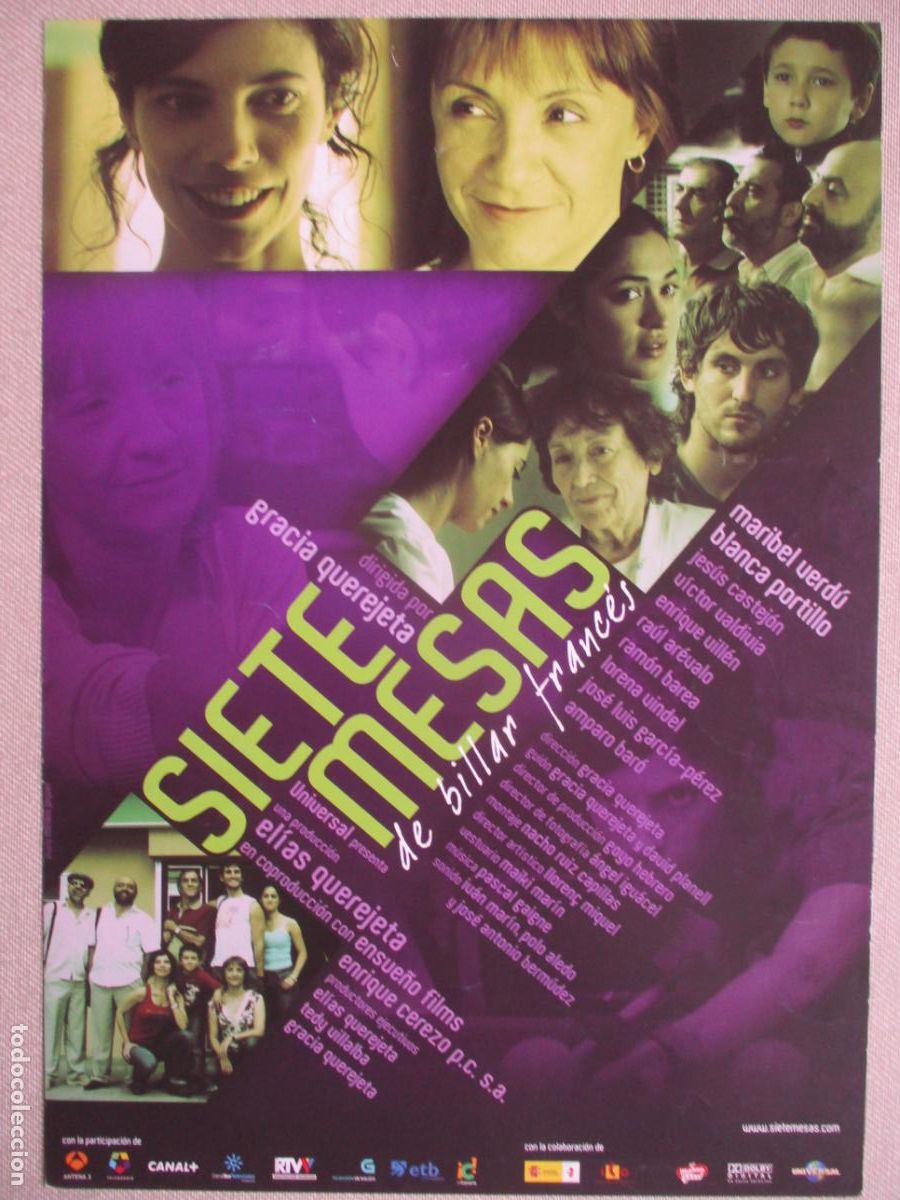 Cine: SIETE MESAS DE BILLAR FRANCES. GUIA ORIGINAL ESTRENO. PEDIDO MINIMO EN GUIAS 10 EUROS.