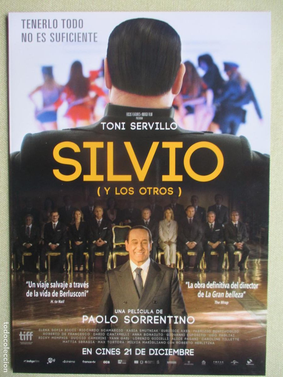 Cine: SILVIO (Y LOS OTROS). GUIA ORIGINAL ESTRENO. PEDIDO MINIMO EN GUIAS 10 EUROS.