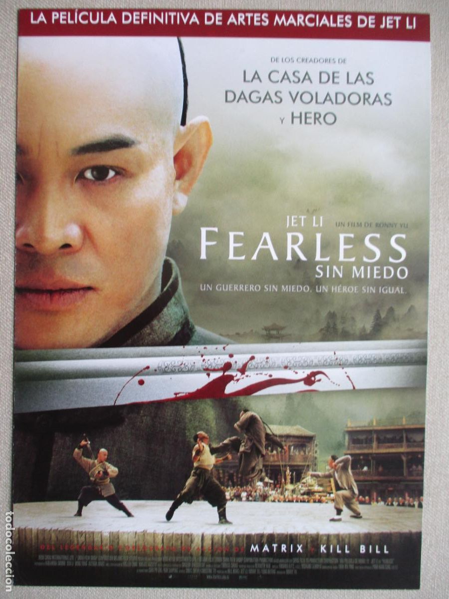Cine: SIN MIEDO (FEARLESS). GUIA ORIGINAL ESTRENO. PEDIDO MINIMO EN GUIAS 10 EUROS.