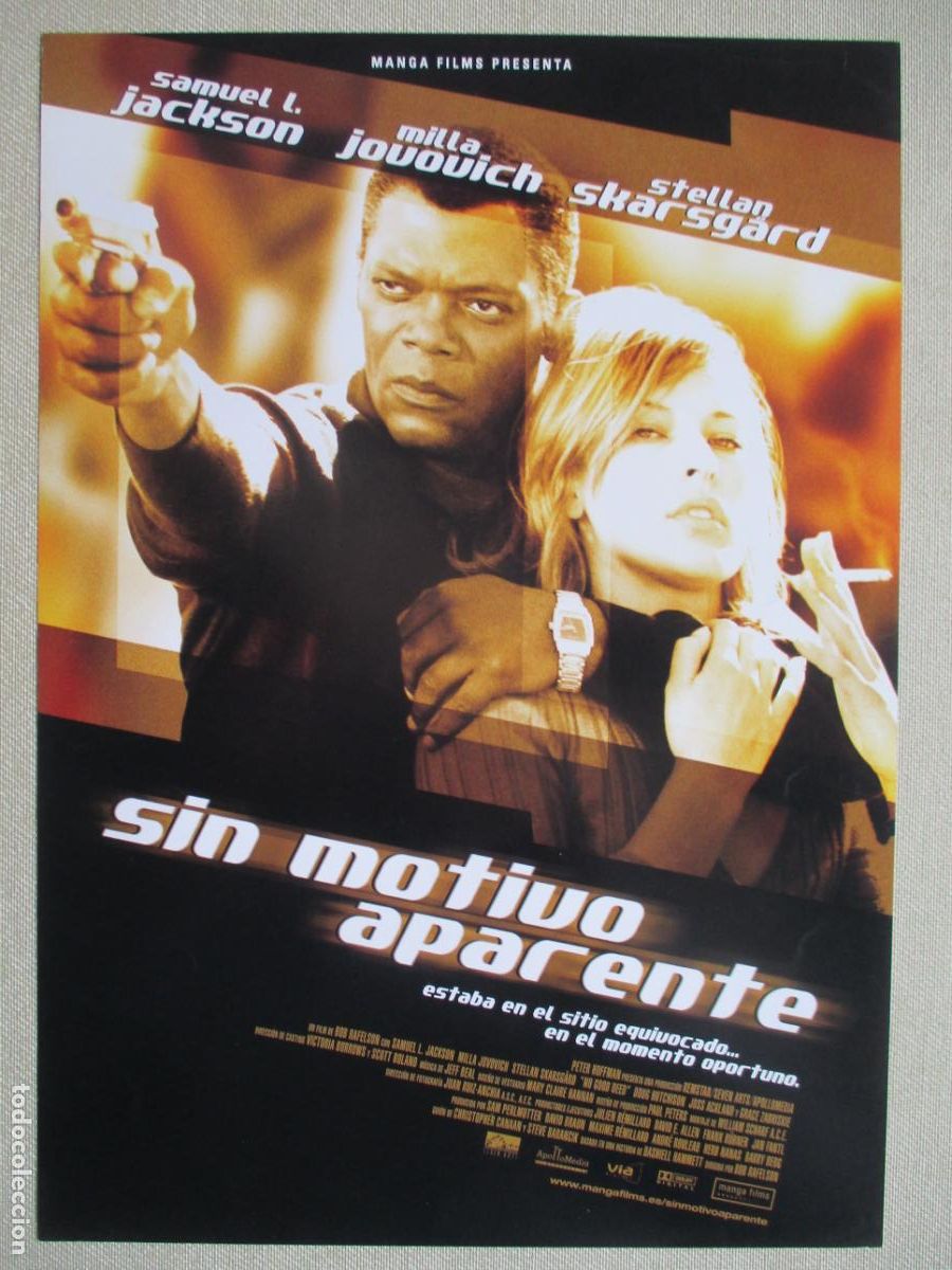 Cine: SIN MOTIVO APARENTE. GUIA ORIGINAL ESTRENO. PEDIDO MINIMO EN GUIAS 10 EUROS.